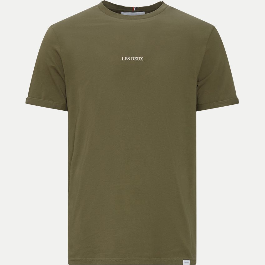 Les Deux T-shirts LENS T-SHIRT LDM101046 OLIVE NIGHT/IVORY